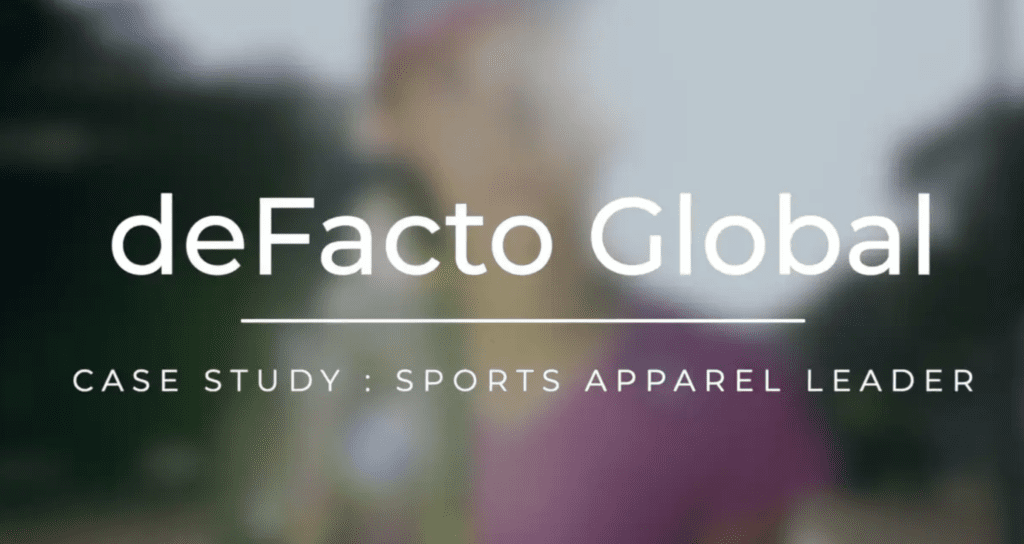 deFacto Global - deFacto Planning Sports Apparel Case Study Video Still Frame Opening Image