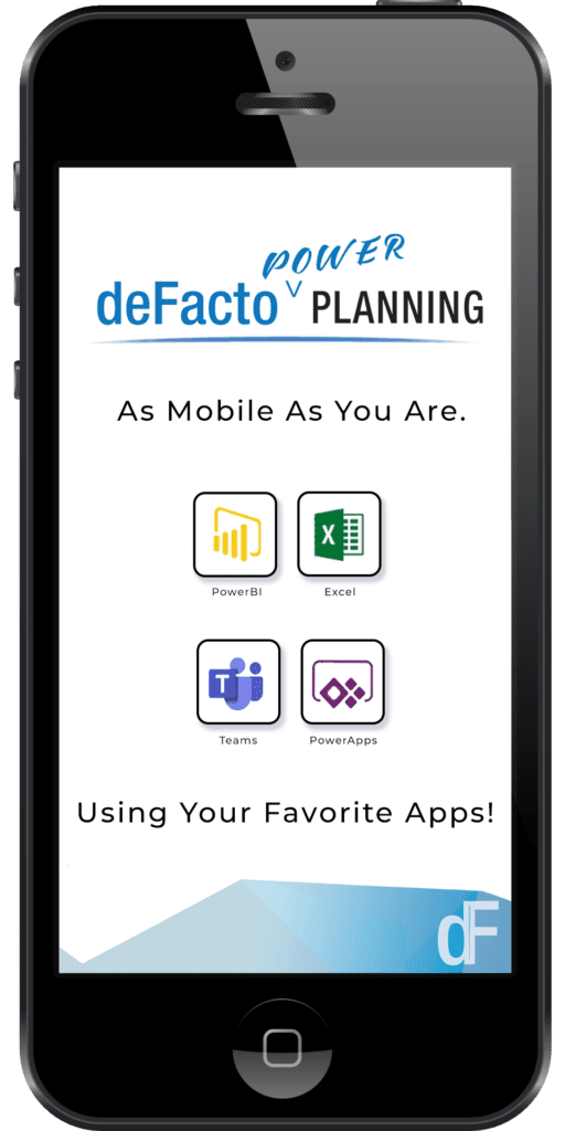 deFacto Power Planning - Mobile Solutions - Cell Phone Graphic