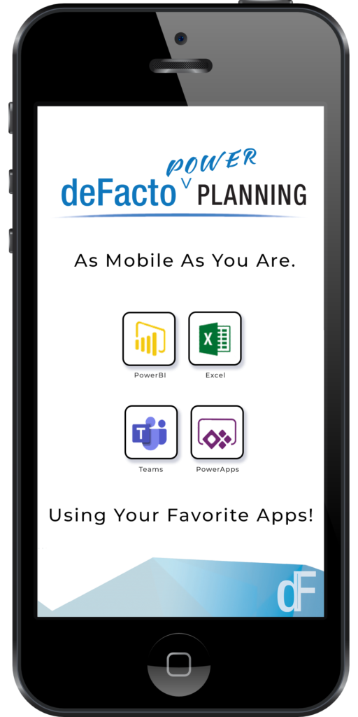 deFacto Power Planning - Mobile Solutions - Cell Phone Graphic